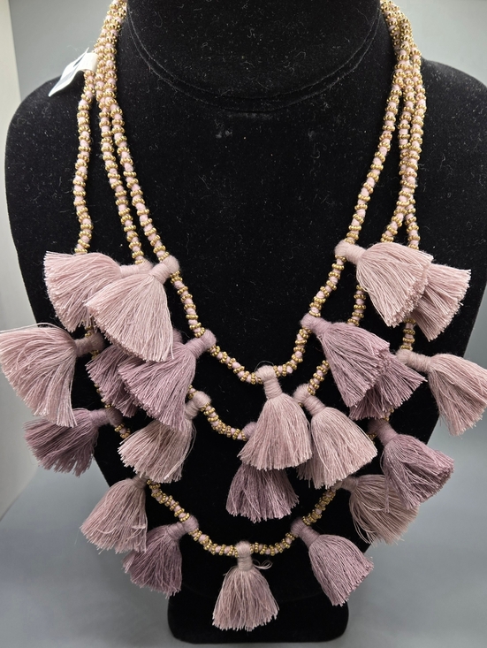 Bluma Project Jewelry - Bluma Project Multi-Strand Dusty Pink Tassel Necklace NWT